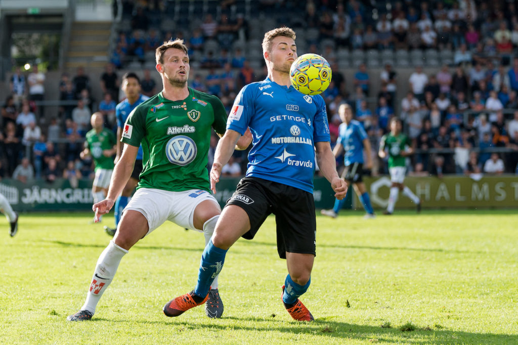 Halmstads Gabriel Gudmundsson har spelat 25 av 27 matcher i Superettan i år. Foto: Krister Andersson / BILDBYRÅN / Kod KA / Cop 147