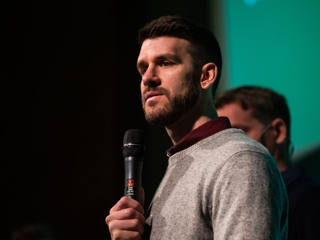 Varbergs målvakt Matt Pyzdrowski under upptaktsträffen för Superettan den 25 mars 2019 i Göteborg. Foto: Mathias Bergeld / BILDBYRÅN / Cop 200