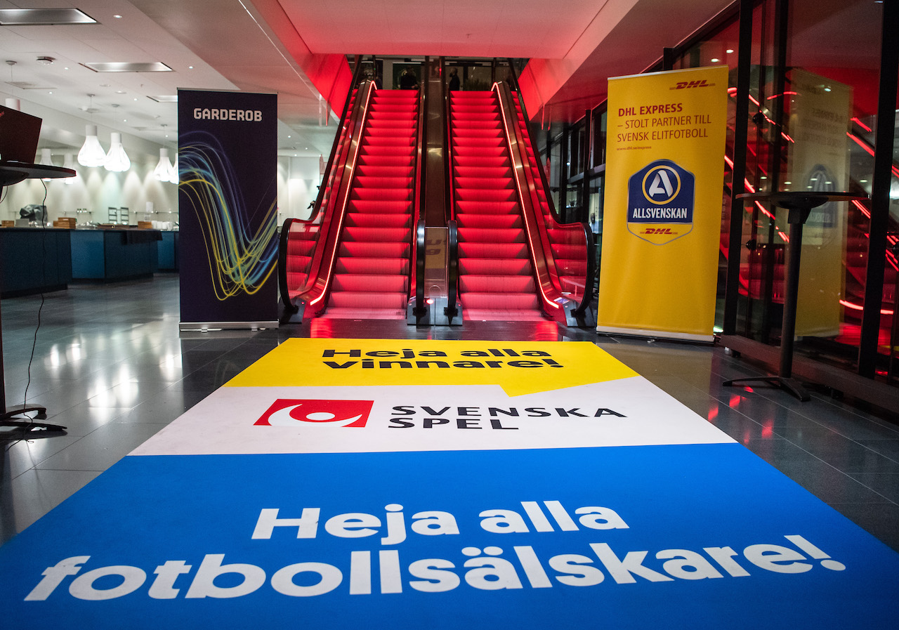 Interiörbild i Entrén inför Allsvenskans Stora Pris den 5 november 2019 i Stockholm. Foto: Simon Hastegård / Bildbyrån / 180146